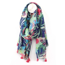 Organic Cotton Vibrant Tropical Print Scarf by Peace of Mind